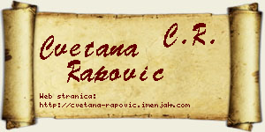 Cvetana Rapović vizit kartica